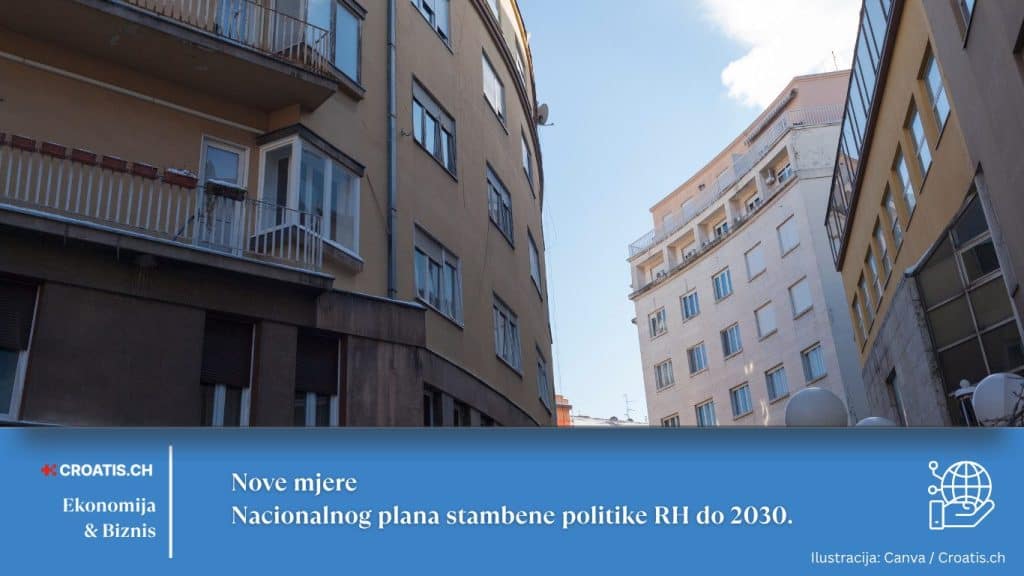 Stambene zgrade u Hrvatskoj, predstavljaju dostupno stanovanje za mlade obitelji i povratnike. Ilustracija: Canva / Croatis.ch