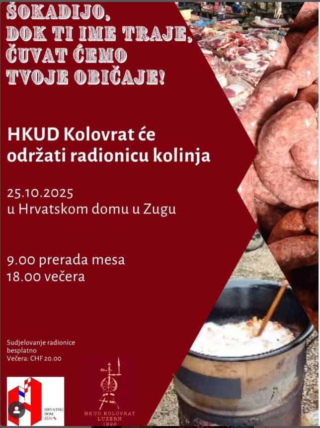 Najava radionica kolinja by HKUD Kolovrat Luzern