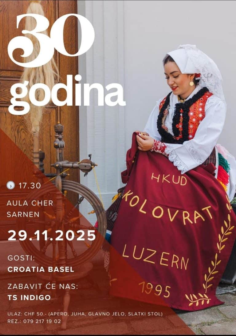 Najava zabave 30 godina HKUD Kolovrat Luzern